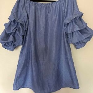 Bleuh Ciel Layered Puff Sleeve Dress Size S